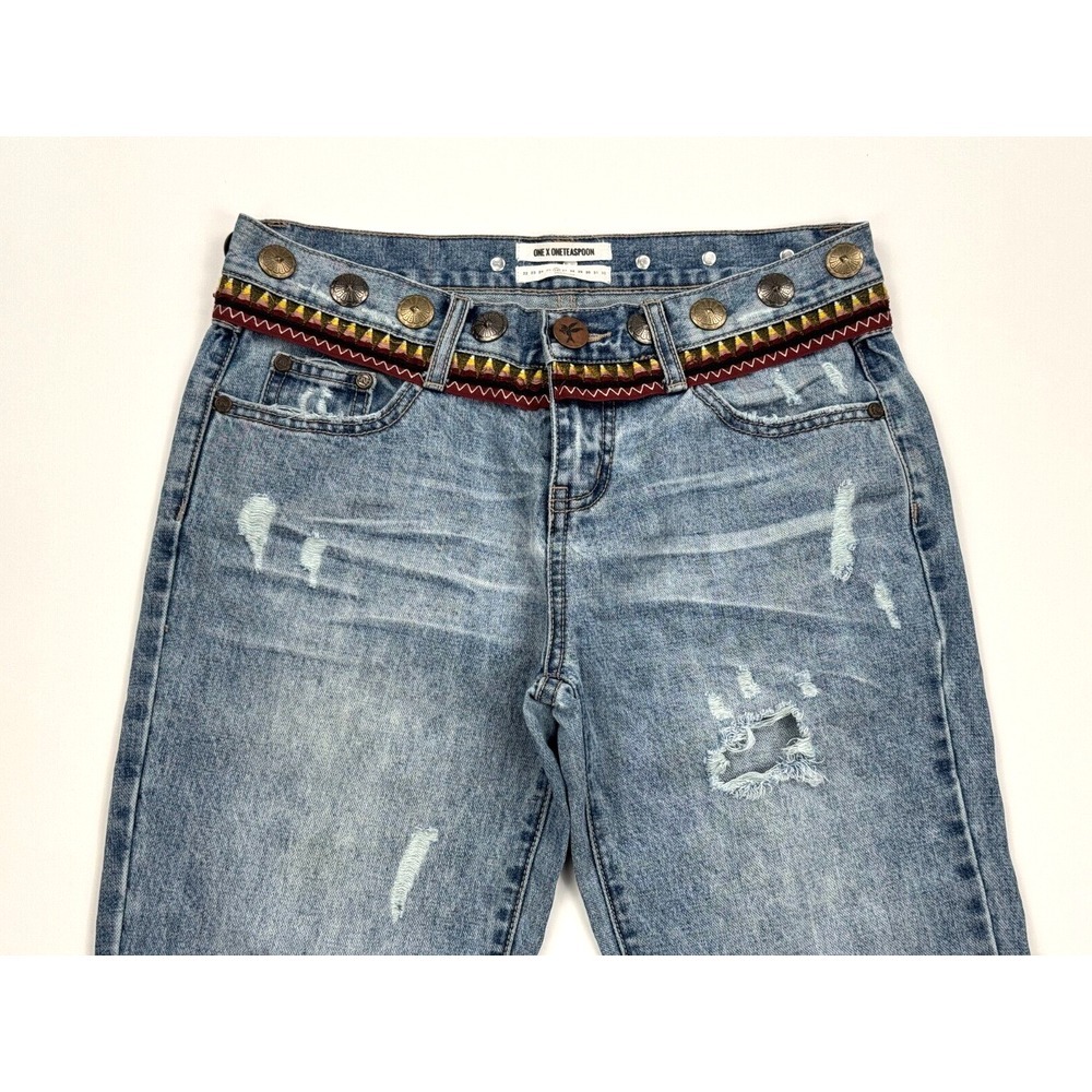 Oneteaspoon Awesome Baggies Jeans‎ Women 26 Flaw* Embellished Distressed Cotton - Picture 11 of 16